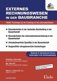 EXTERNES RECHNUNGSWESEN BAUBRANCHE - Linde Verlag