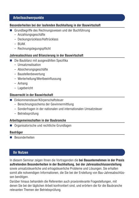 EXTERNES RECHNUNGSWESEN BAUBRANCHE - Linde Verlag