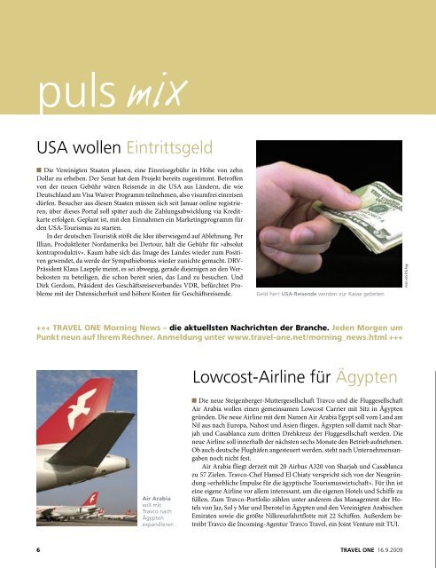 DAS MAGAZIN FÜR REISEPROFIS 16. SEPTEMBER ... - Travel-One