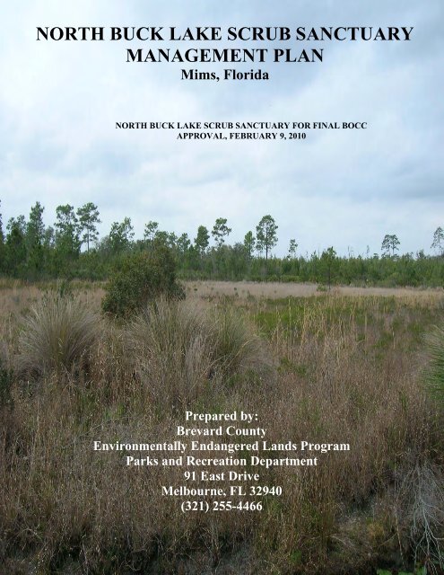 north buck lake scrub sanctuary management plan - Brevard County