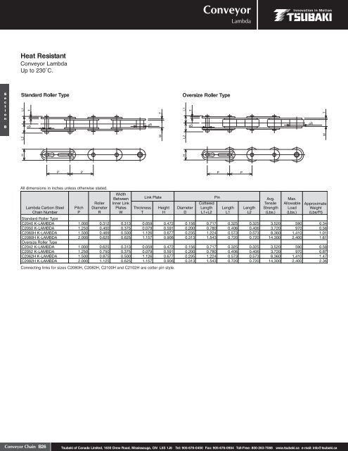 Conveyor Chain - Tsubaki