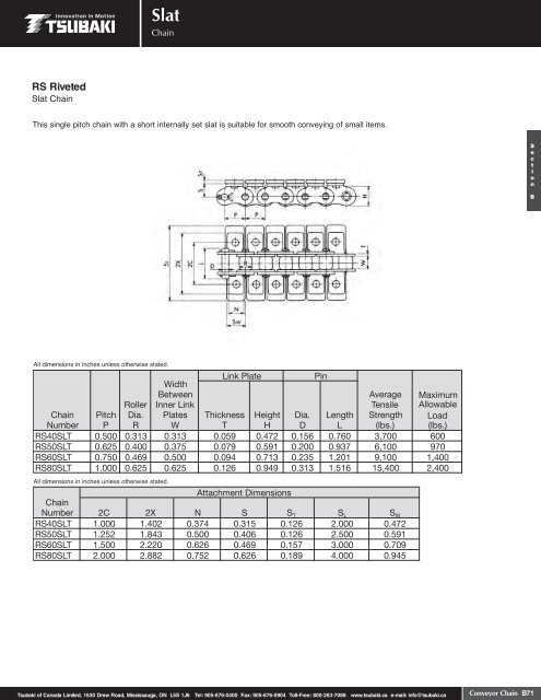 Conveyor Chain - Tsubaki