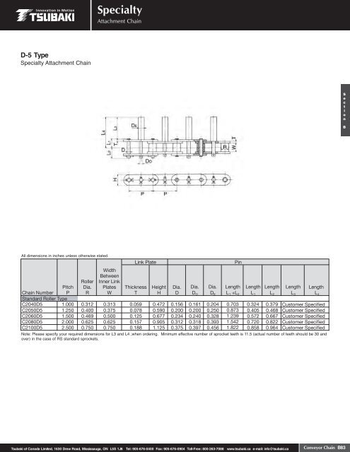 Conveyor Chain - Tsubaki