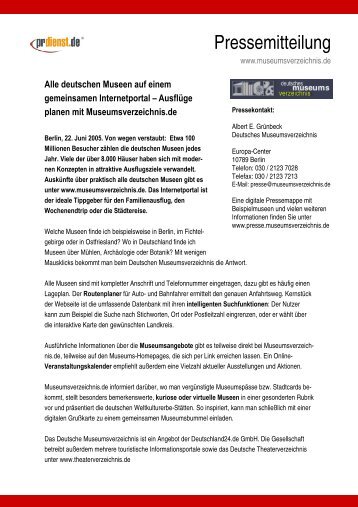 Pressemitteilung - Deutsche Museen