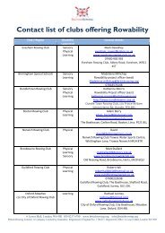 Contact list of clubs offering Rowability - British Rowing