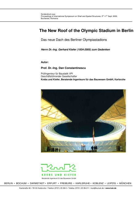 The New Roof of the Olympic Stadium in Berlin - Krebs und Kiefer ...