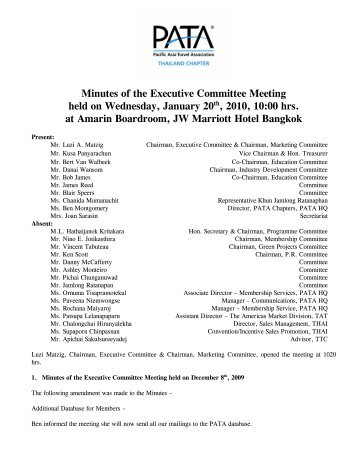 Minutes of the Executive Committee Meeting held on Wednesday ...