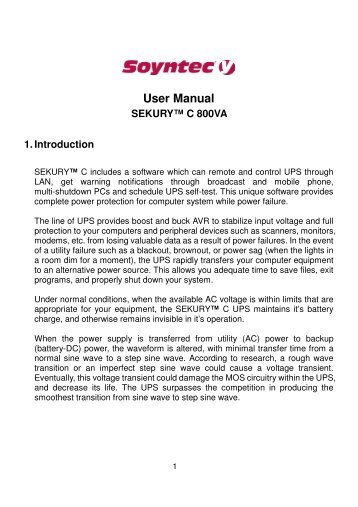 User Manual - Soyntec