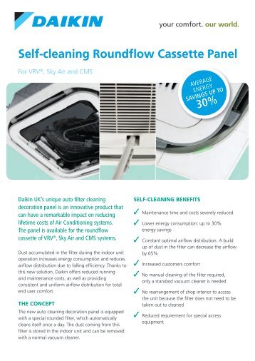 Self-cleaning Roundflow Cassette panel - Ultimate Air