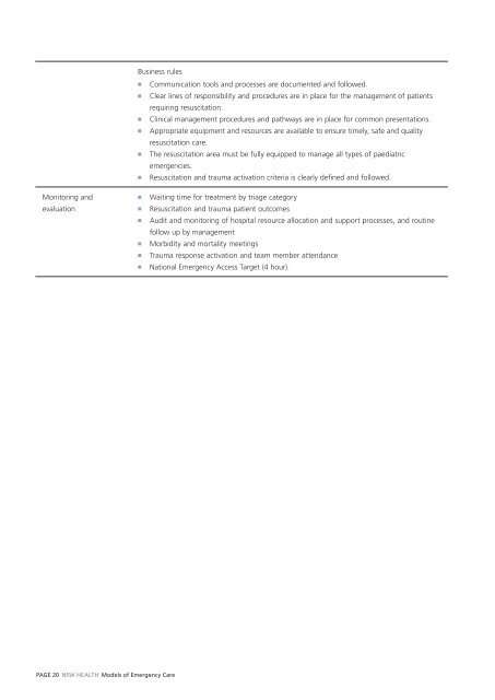 Emergency Department Models of Care 2012 - NSW Health