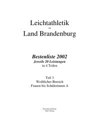 Leichtathletik Land Brandenburg - FÃ¼r ein Potsdam ohne ...