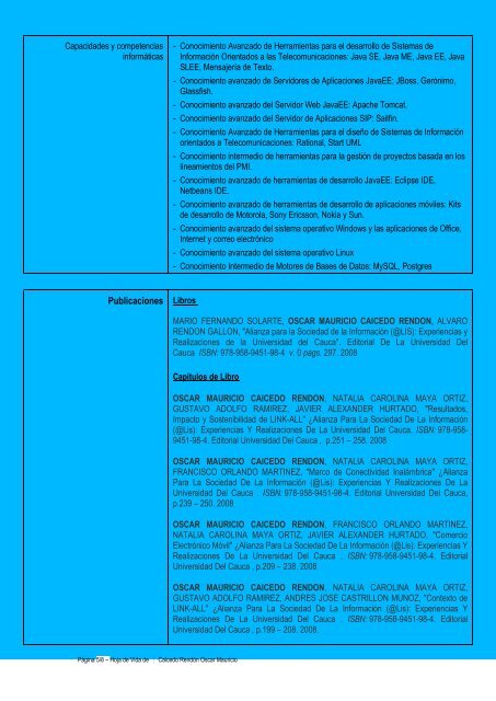 Curriculum Vitae Europass - Universidad del Cauca