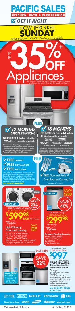 Appliances - Pacific Sales