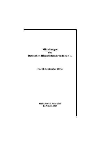 Mitteilungen des Deutschen Hispanistenverbandes e.V.