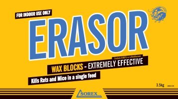 Erasor Wax Blocks Label - Pest Control Management