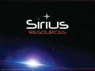 Diggers and Dealers Conference Presentation - Sirius Resources