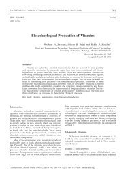 Biotechnological Production of Vitamins - Food Technology and ...