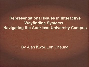 Representational Issues in Interactive Wayfinding Systems ...