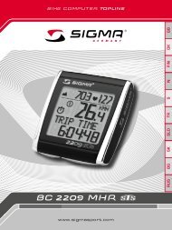 INSTALLATION OF THE BC 1009 STS AND BC 1609 ... - Sigma Sport