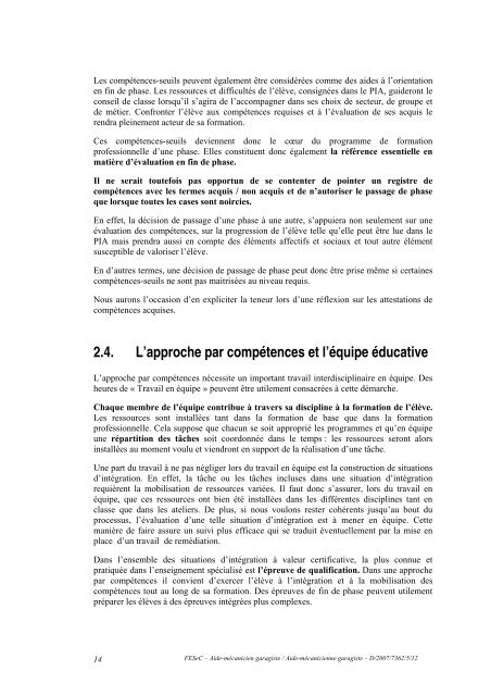 Enseignement spÃ©cialisÃ© Forme 3 Phase 1 : Industrie ... - SeGEC