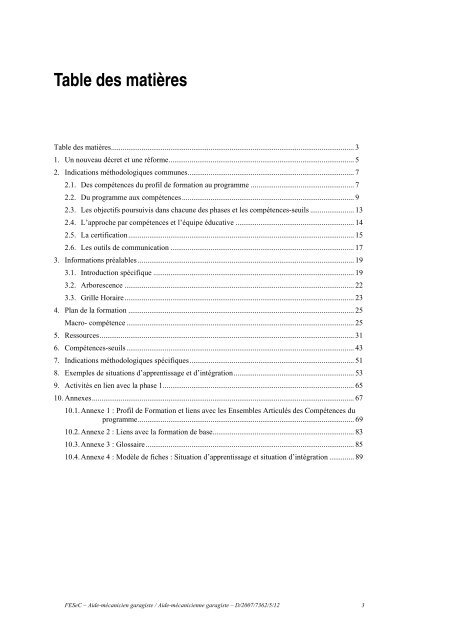 Enseignement spÃ©cialisÃ© Forme 3 Phase 1 : Industrie ... - SeGEC