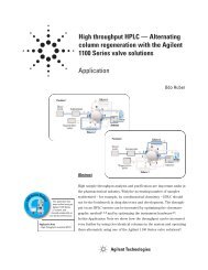 Alternating column regeneration with the Agilent 1100 Series valve ...