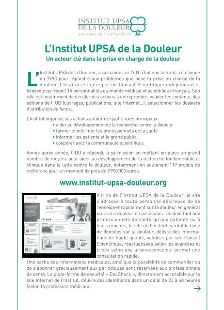 DOULEUR ET PERSONNE ÃGÃE - Institut upsa de la douleur