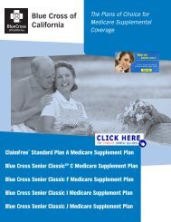 Senior Classic C, F, I and J plans brochure - Health Insurance