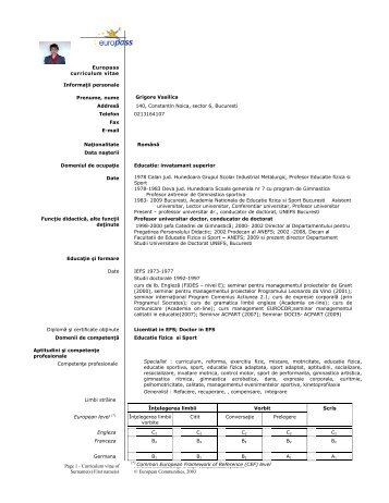 Page 1 - Curriculum vitae of Surname(s) First name(s) For more ...