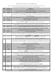 List of changes - Professor Carol Alexander