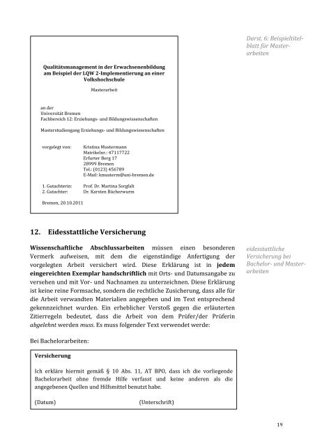 Handreichung wissenschaftliches Arbeiten FB12 - Universität Bremen