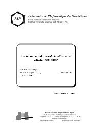 LIP Laboratoire de l'Informatique du ParallÃ©lisme - UniversitÃ© des ...