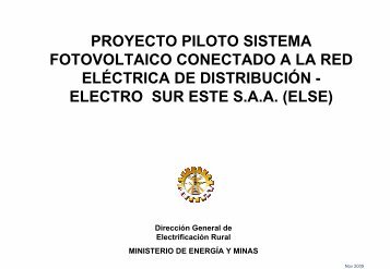 Proyecto piloto de un sistema fotovoltaico conectado a la red de ...