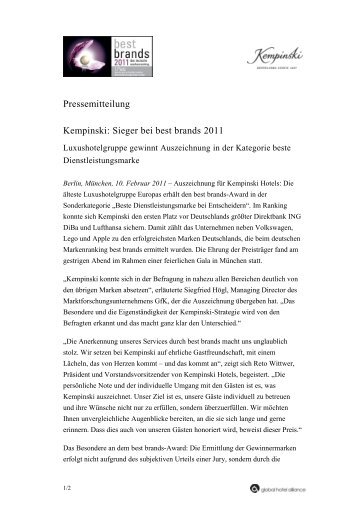Press Release - Kempinski Hotel Bristol