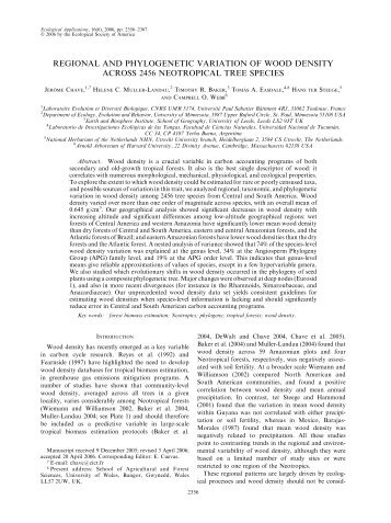 regional and phylogenetic variation of wood density across 2456 ...