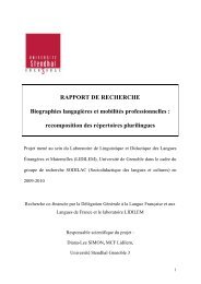 Biographies langagières et mobilités professionnelles - Délégation ...