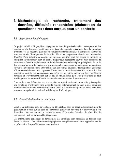 Biographies langagières et mobilités professionnelles - Délégation ...