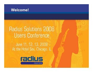 David Taylor User Conference Presentation - Radius