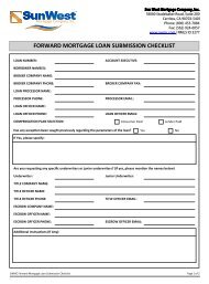 forward mortgage loan submission checklist - SWMC.com - Sun ...