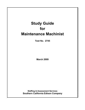 Study Guide for Maintenance Machinist - Edison International