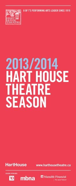 2013/2014 Hart House Theatre season brochure