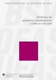 Statistique des prestations complÃ©mentaires Ã  l'AVS et Ã  l'AI 2005