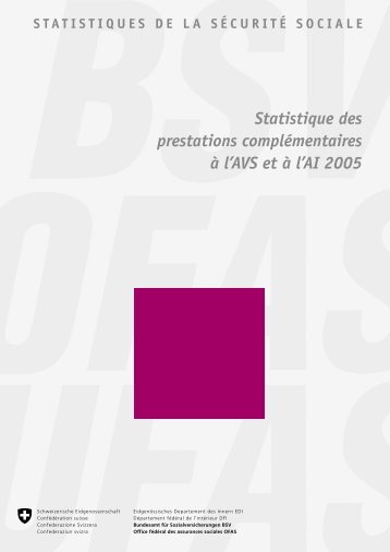 Statistique des prestations complÃ©mentaires Ã  l'AVS et Ã  l'AI 2005