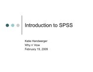 Introduction to SPSS