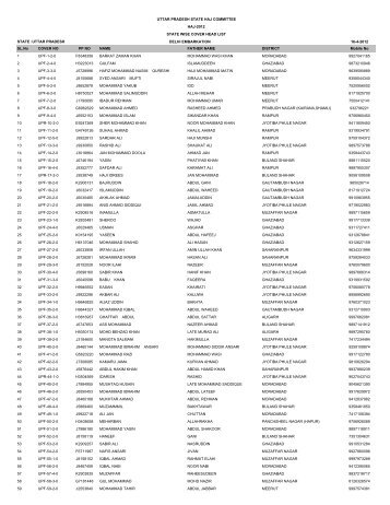 UTTAR PRADESH DELHI EMBARKATION 16-4 ... - Haj Committee