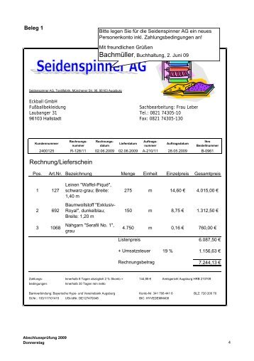 Rechnung/Lieferschein