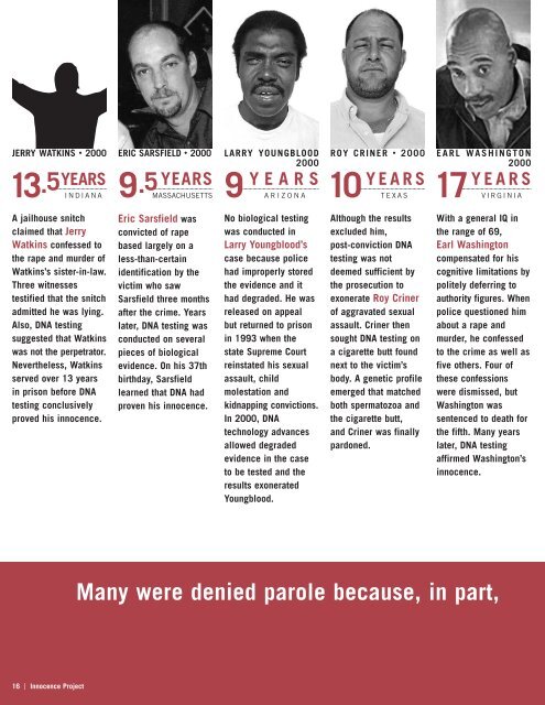 TOO MANY WRONGFULLY CONVICTED - The Innocence Project