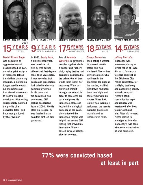 TOO MANY WRONGFULLY CONVICTED - The Innocence Project