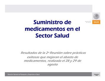 Suministro de medicamentos en el Sector Salud - Dirección General ...