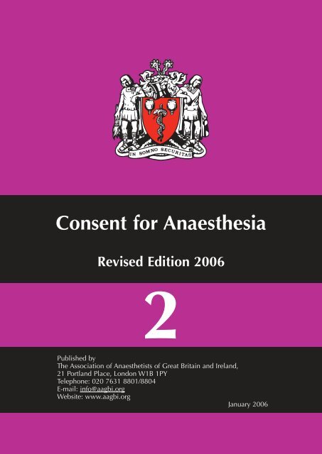 Consent for Anaesthesia - aagbi